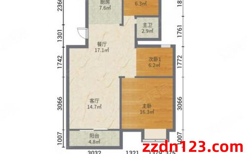 川亿凯旋国际公馆B区丨3室2厅二手房出售,报价：51万元